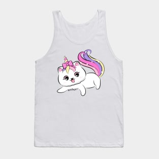 Cute loving Caticorn Playing Unicorn girl Tank Top